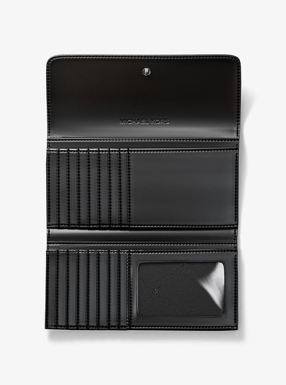 Jet Set Large Signature Logo Tri-Fold Wallet Black Black