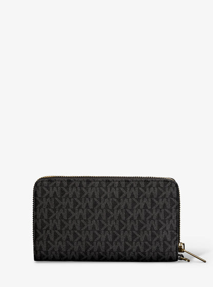 Jet Set Large Signature Logo Smartphone Wallet Black Black