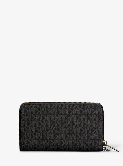 Jet Set Large Signature Logo Smartphone Wallet Black Black
