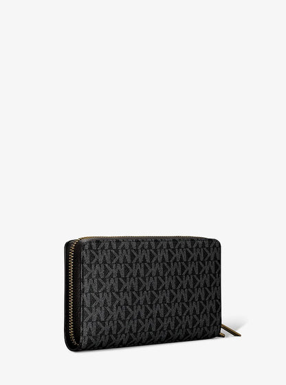 Jet Set Large Signature Logo Smartphone Wallet Black Black