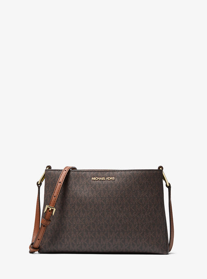 Trisha Medium Logo Crossbody Bag Brown Brown