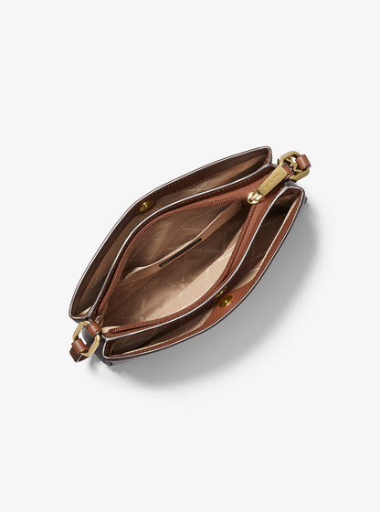 Trisha Medium Logo Crossbody Bag Brown Brown