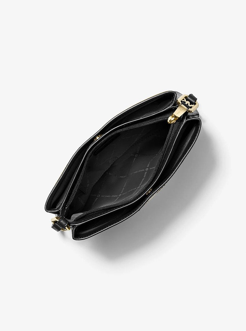 Trisha Medium Pebbled Leather Crossbody Bag Black Black