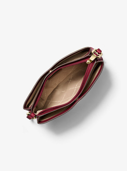 Trisha Medium Pebbled Leather Crossbody Bag Cherry Cherry