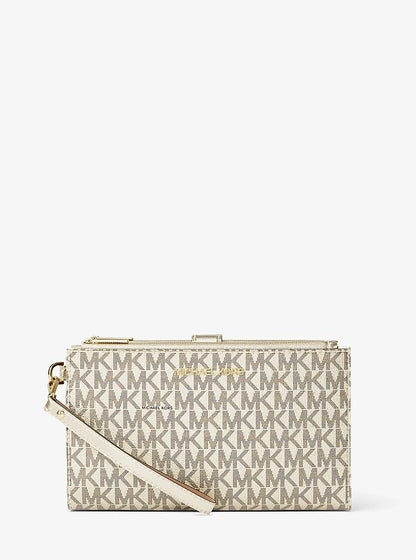Jet Set Travel Large Signature Logo Wristlet Pale Gold Pale Gold