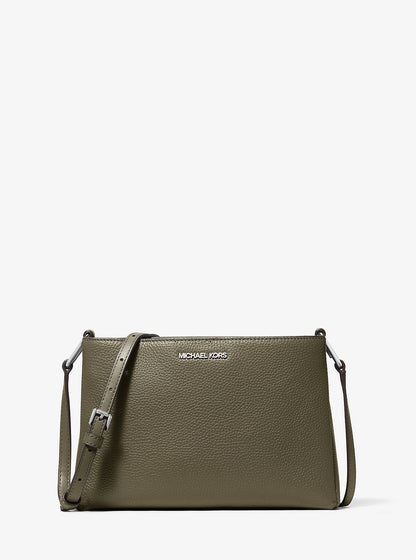 Trisha Medium Pebbled Leather Crossbody Bag Olive Olive