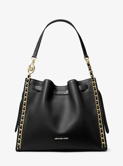 Mina Large Chain Shoulder Bag Black Black