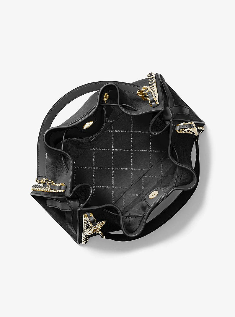 Mina Large Chain Shoulder Bag Black Black