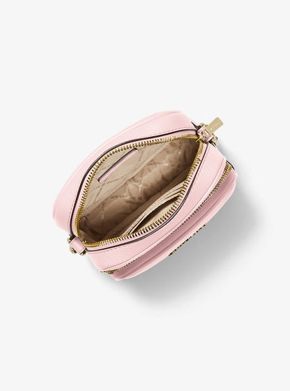 Jet Set Travel Medium Pebbled Leather Crossbody Bag Powder Blush Powder Blush