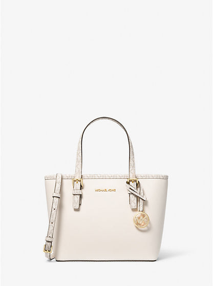 Micheal Kors Jet Set Travel Extra-Small Top-Zip Tote Bag Lt Crm Multi