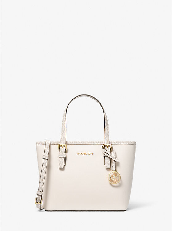 Micheal Kors Jet Set Travel Extra-Small Top-Zip Tote Bag Lt Crm Multi
