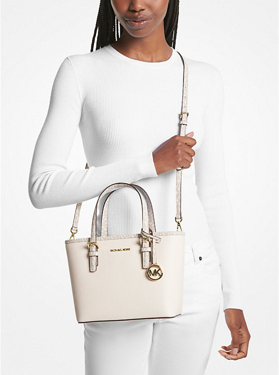 Jet Set Travel Extra-Small Top-Zip Tote Bag Lt Crm Multi