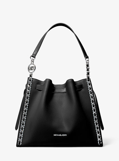 Mina Large Chain Shoulder Bag Black Black