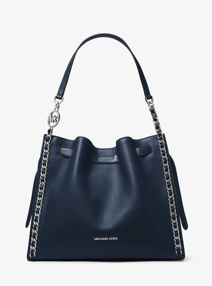 Mina Large Chain Shoulder Bag Navy Navy