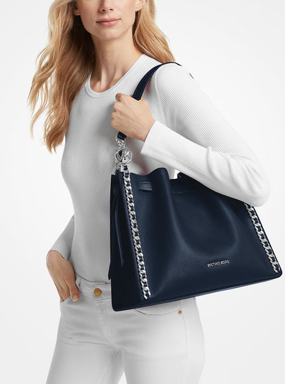 Mina Large Chain Shoulder Bag Navy Navy