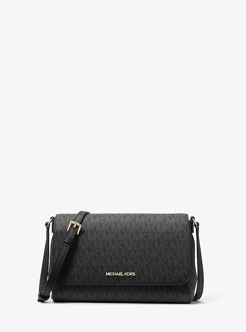 Medium Logo Convertible Crossbody Bag Black Black