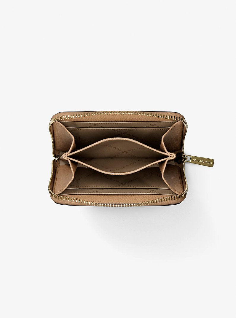 Jet Set Travel Medium Saffiano Leather Wallet Camel Camel