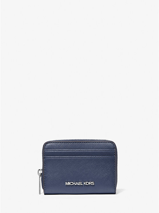 Micheal Kors Jet Set Travel Medium Saffiano Leather Wallet Navy