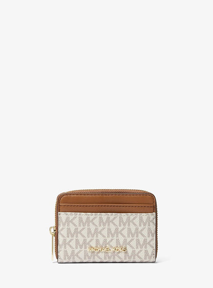 Jet Set Travel Medium Logo Zip-Around Card Case Vanilla Vanilla