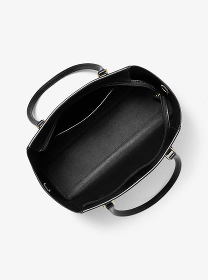 Charlotte Large Saffiano Leather 3-in-1 Tote Bag Black Black