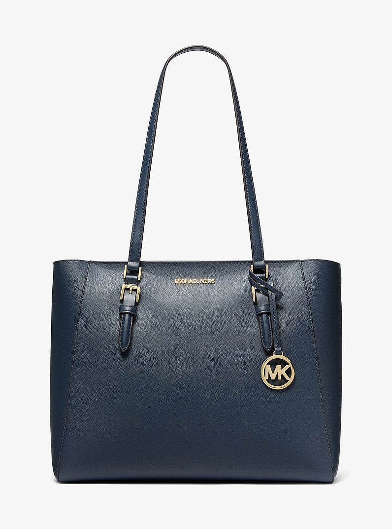 Charlotte Large Saffiano Leather 3-in-1 Tote Bag Navy Navy