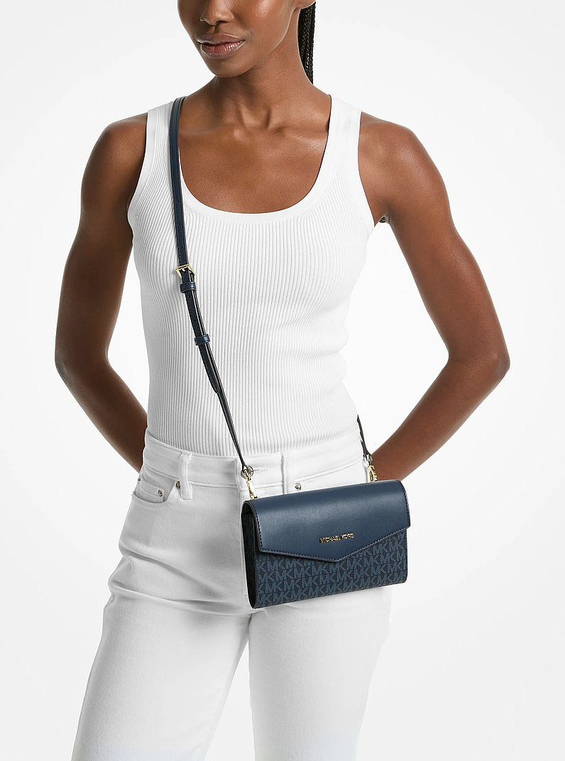 Charlotte Large Saffiano Leather 3-in-1 Tote Bag Navy Navy