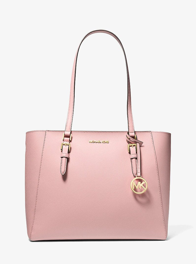 Charlotte Large Saffiano Leather 3-in-1 Tote Bag Powder Blush Powder Blush