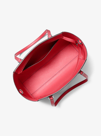 Charlotte Large Leather and Signature Logo 3-in-1 Tote Bag Hibiscus Hibiscus