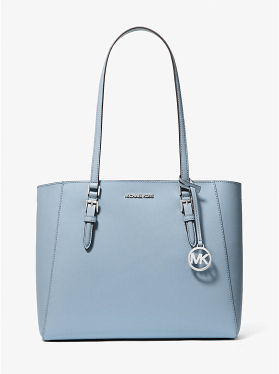Micheal Kors Charlotte Large Leather and Signature Logo 3-in-1 Tote Bag Pale Blue