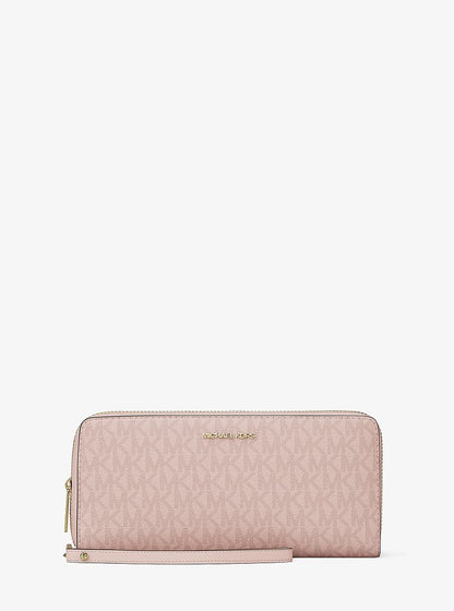 Jet Set Travel Large Signature Logo Continental Wristlet Powder Blush Powder Blush