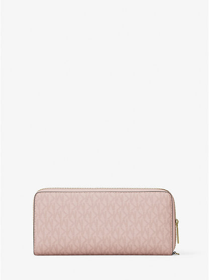 Jet Set Travel Large Signature Logo Continental Wristlet Powder Blush
