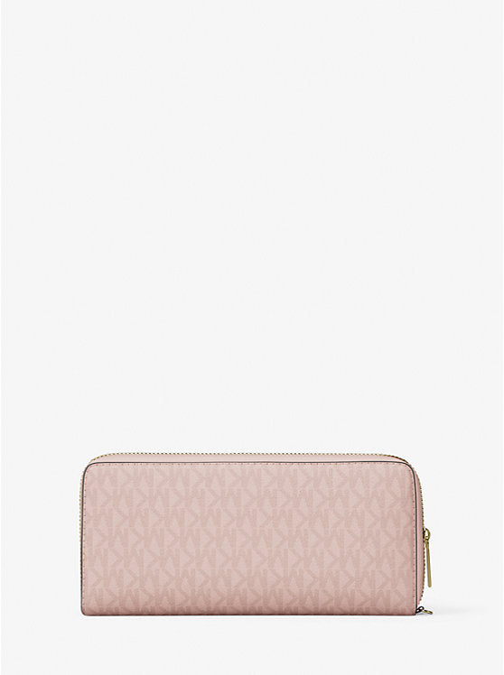 Jet Set Travel Large Signature Logo Continental Wristlet Powder Blush