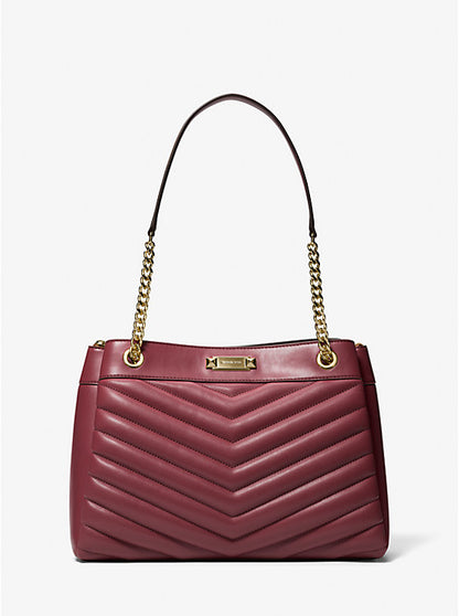 Micheal Kors Whitney Medium Quilted Tote Bag Oxblood