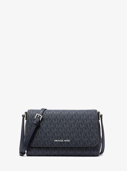 Medium Signature Logo Convertible Crossbody Bag Navy Navy