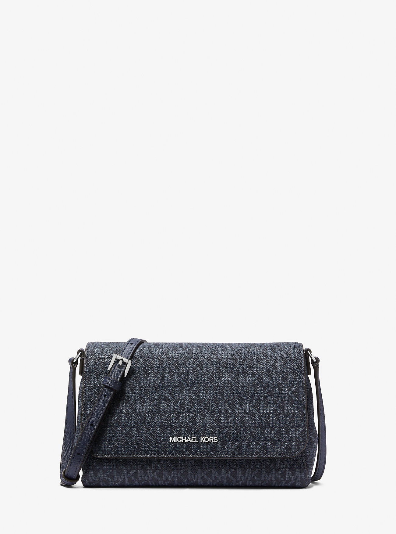 Medium Signature Logo Convertible Crossbody Bag Navy Navy