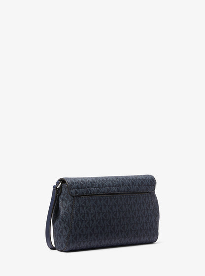 Medium Signature Logo Convertible Crossbody Bag Navy Navy