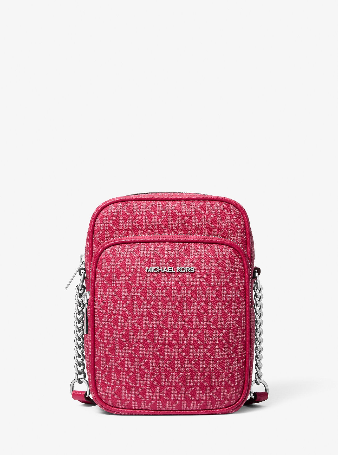 Jet Set Travel Medium Signature Logo Crossbody Bag Dk Raspberry Dk Raspberry