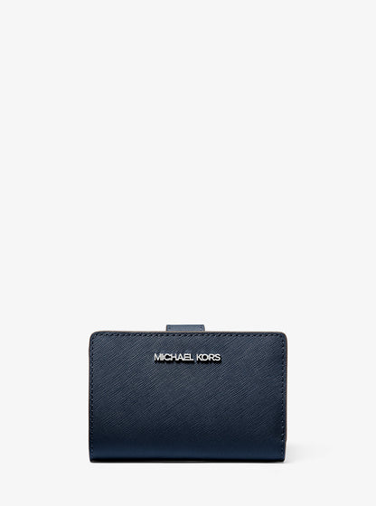 Medium Saffiano Leather Wallet Navy Navy