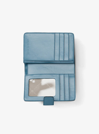 Medium Saffiano Leather Wallet Denim Denim