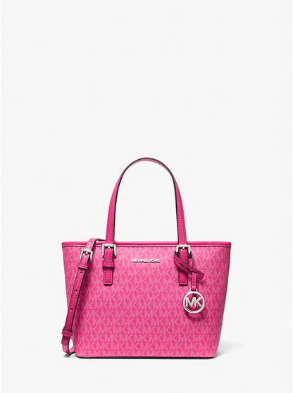 Micheal Kors Jet Set Travel Extra-Small Logo Top-Zip Tote Bag Dragonfruit