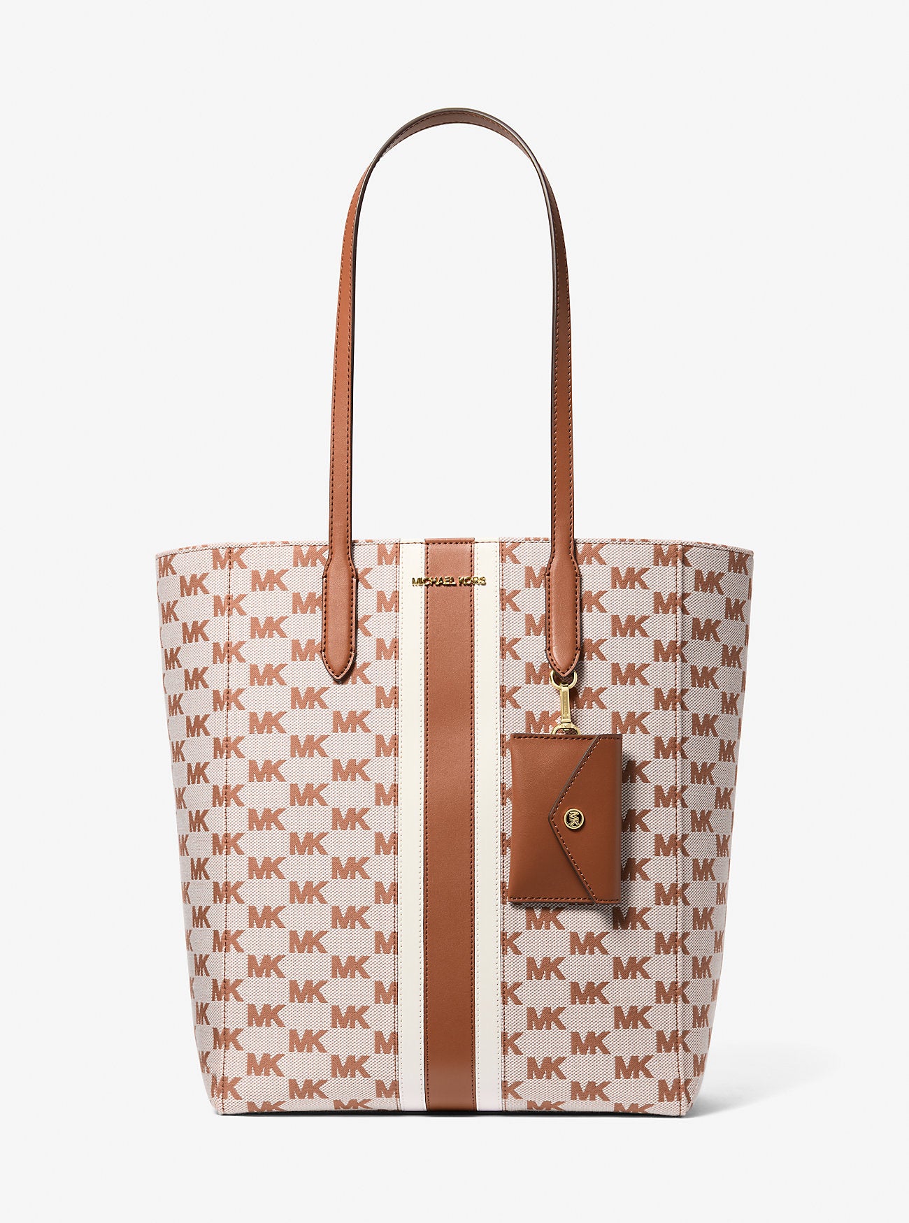 Vincent Large Logo Jacquard Tote Bag with Card Case Luggage Luggage