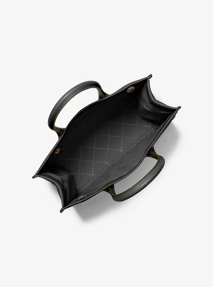 Mirella Medium Pebbled Leather Tote Bag Black Black