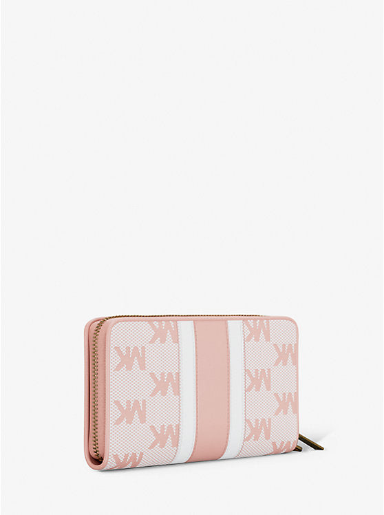 Jet Set Travel Large Striped Logo Jacquard Smartphone Wristlet Luggage