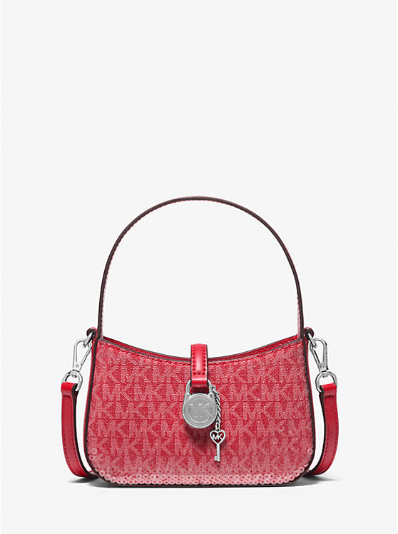 Micheal Kors Lyra Extra-Small Signature Logo Crossbody Bag Bright Red