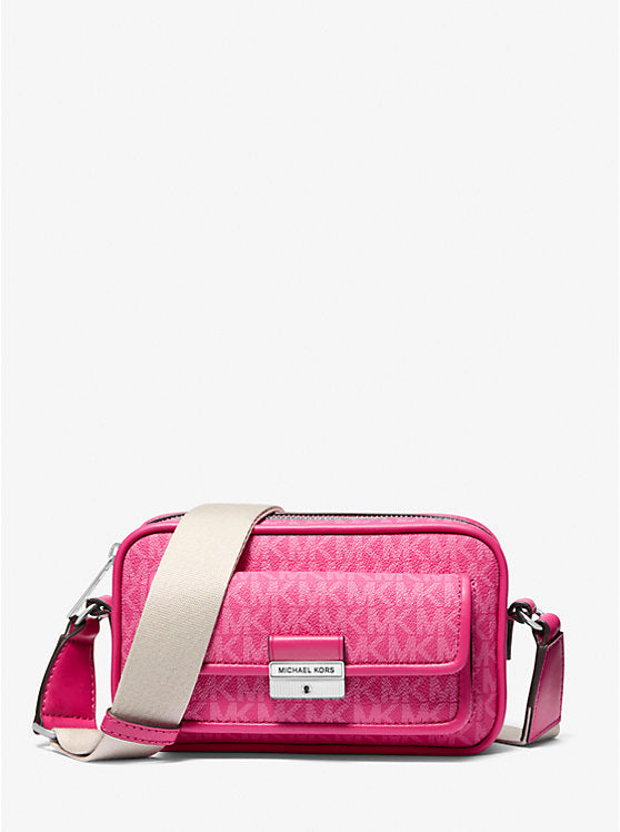 Micheal Kors Bradshaw Extra-Small Signature Logo Camera Crossbody Bag Dragonfruit