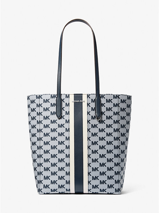 Micheal Kors Vincent Large Logo Jacquard Tote Bag with Card