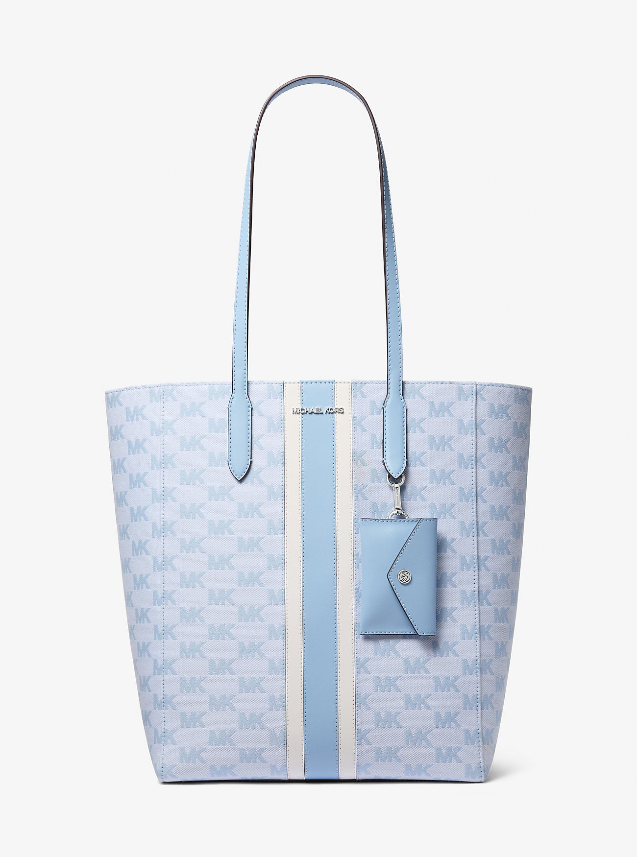 Vincent Large Logo Jacquard Tote Bag with Card Case Light Sky Light Sky