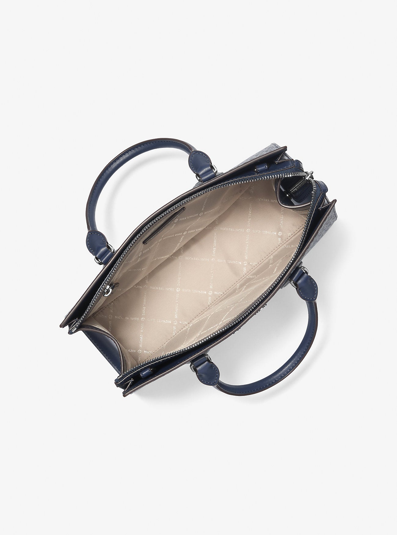 Sheila Medium Ombre Signature Logo Satchel Navy Navy