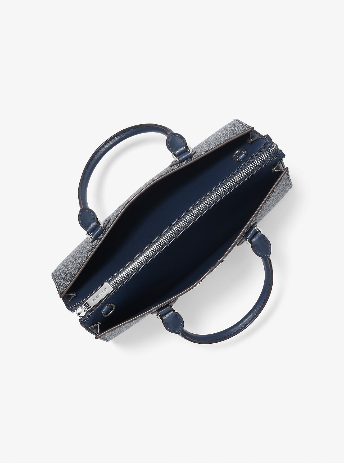 Sheila Medium Ombre Signature Logo Satchel Navy Navy