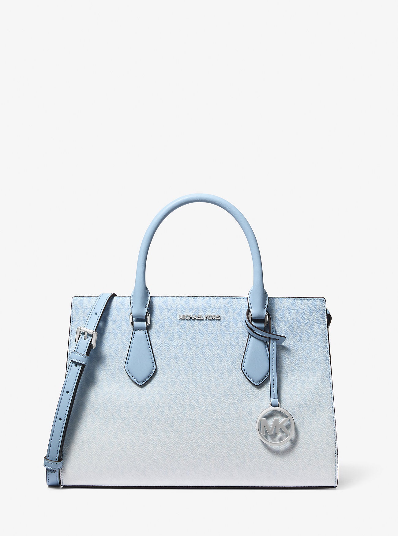 Sheila Medium Ombre Signature Logo Satchel Light Sky Light Sky